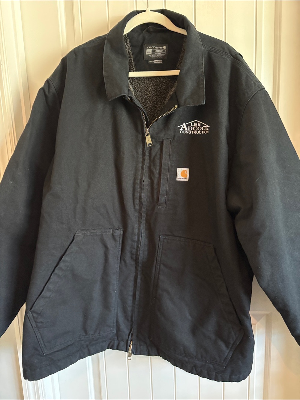 Carhartt Black Sherpa-Lined Work Coat loose fit